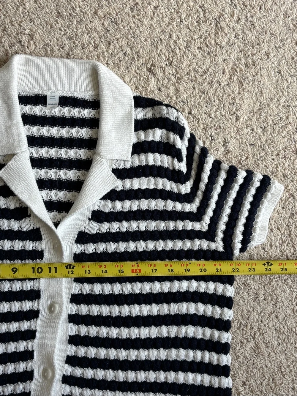 Old Navy Navy White Striped Short sleeves top - shorts matching Set ladies Ltall